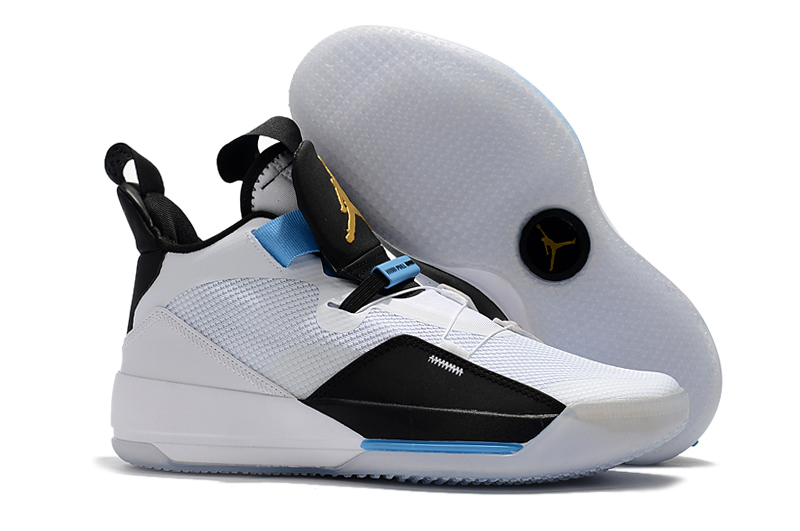 New Air Jordan 33 White Black Jade Gold Shoes